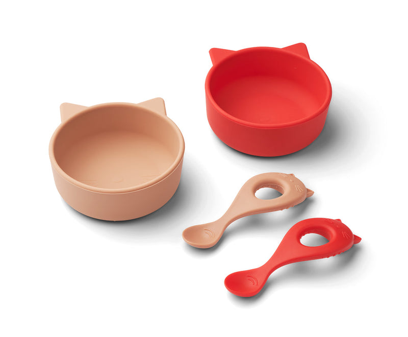 [Liewood] Evan set 2-pack - Cat Apple Red / Tuscany Rose Mix