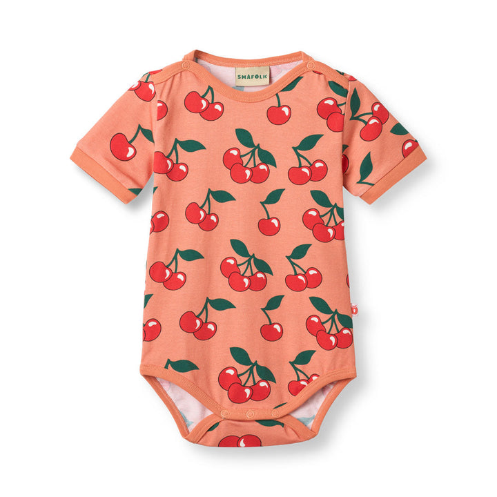 [Smafolk] Elstar ShortSleeved Baby Body With Cherry - Warm Blush