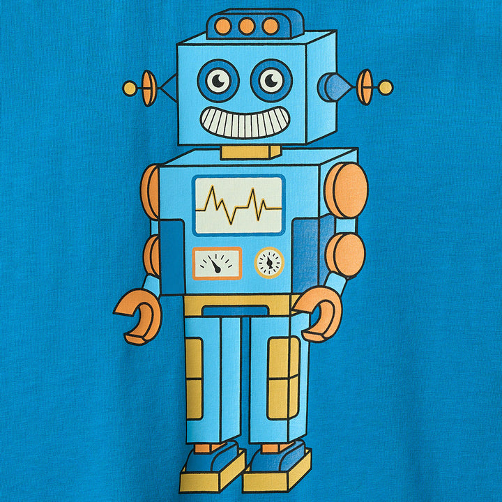 [Smafolk] Elstar Long Sleeve Shirt With Robot - Tropic Wave