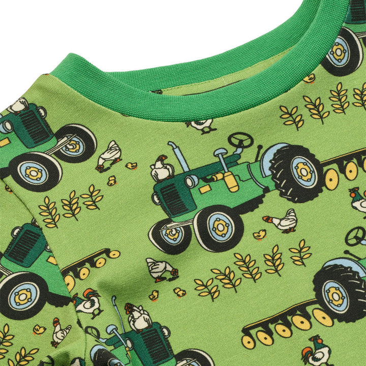 [Smafolk] Elstar Long Sleeved Top With Tractor -Fern