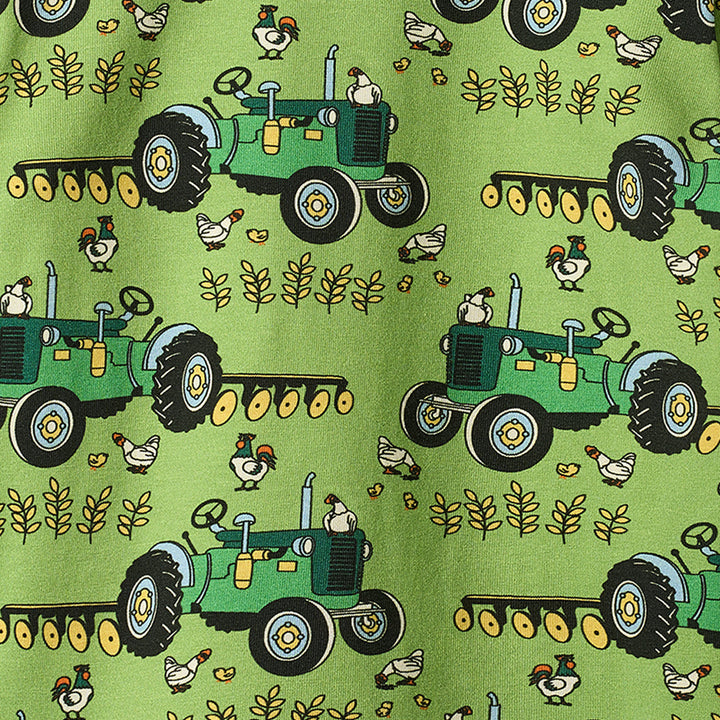 [Smafolk] Elstar Long Sleeved Top With Tractor -Fern