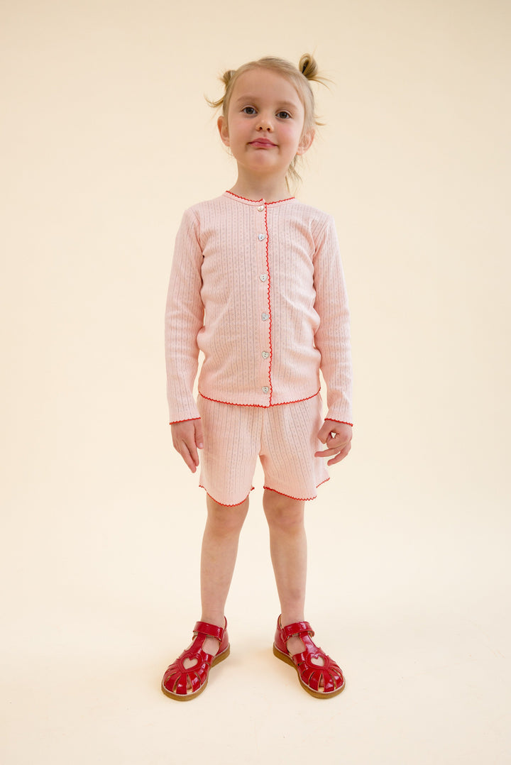 [Floss] Liva Pointelle Cardigan - Soft Rose