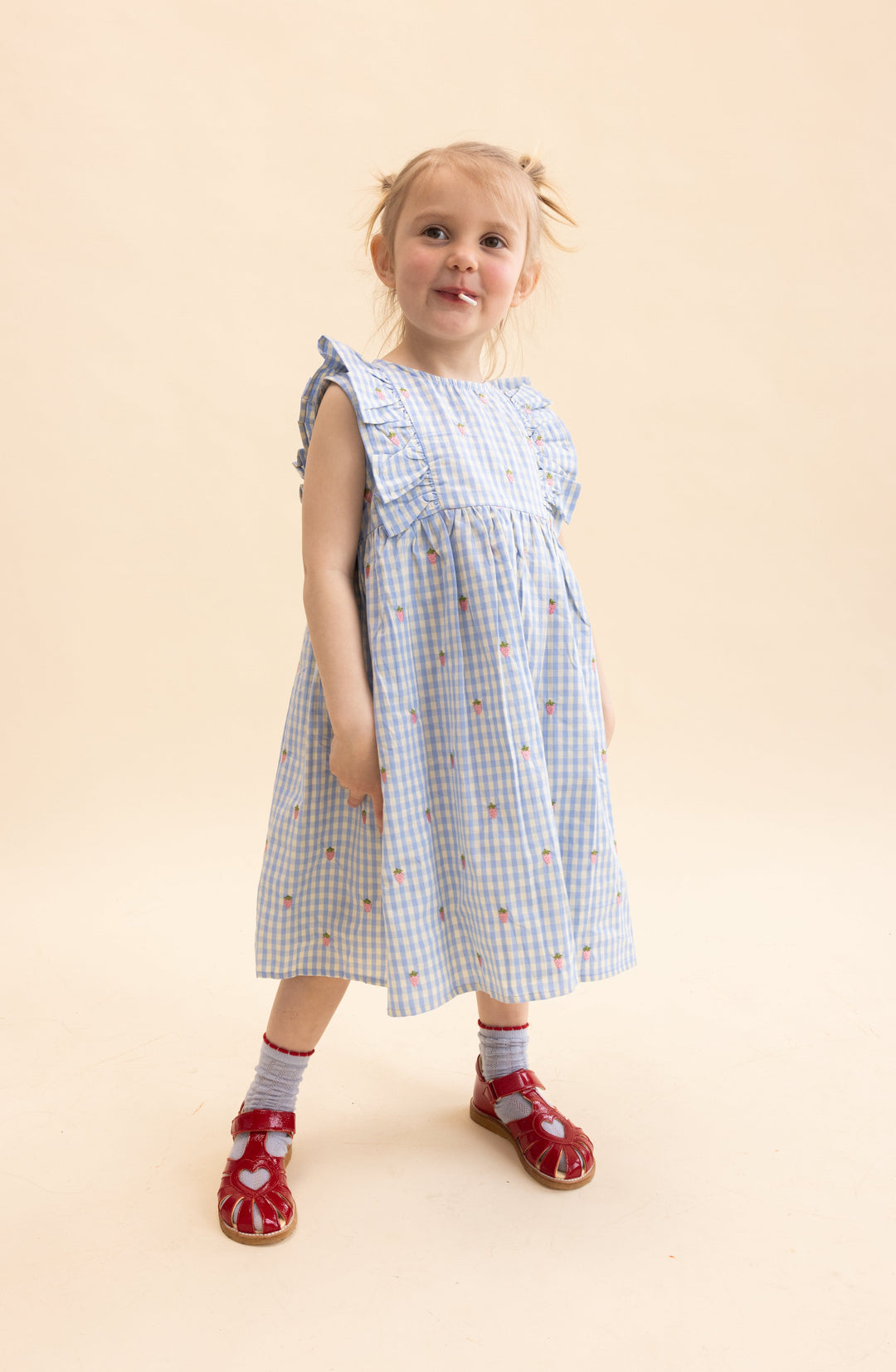 [Floss] Mille SL Dress - Sky Berry Gingham