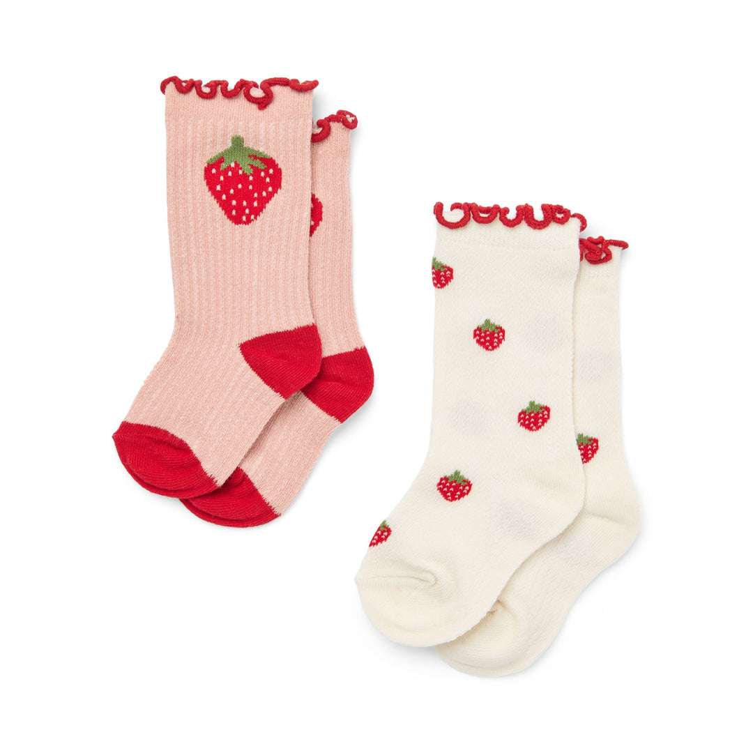 [Floss] Vigga Socks 2-pack - Pointelle Berry 2-Pack