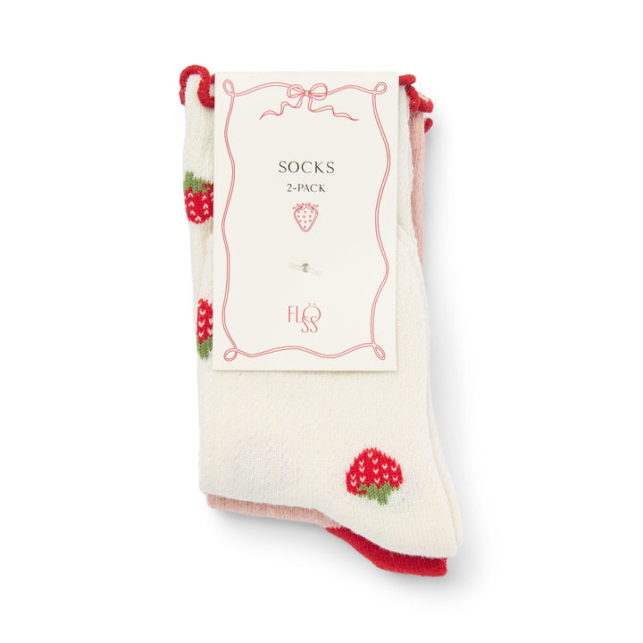 [Floss] Vigga Socks 2-pack - Pointelle Berry 2-Pack