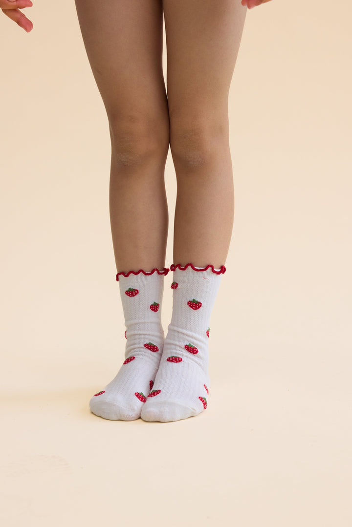 [Floss] Vigga Socks 2-pack - Pointelle Berry 2-Pack