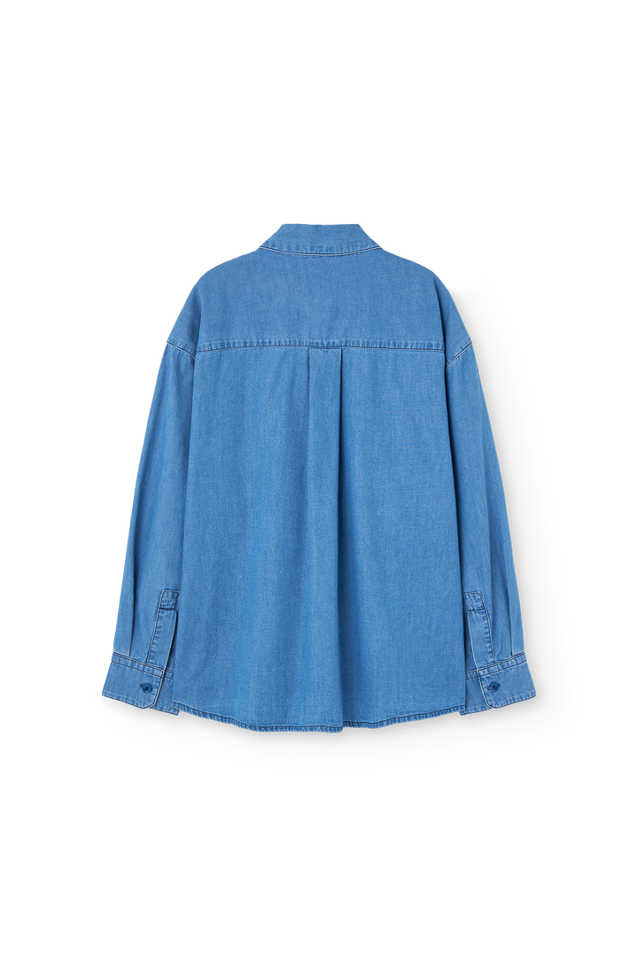[TAO]Wolf Denim Kid Shirt - Dusty Blue