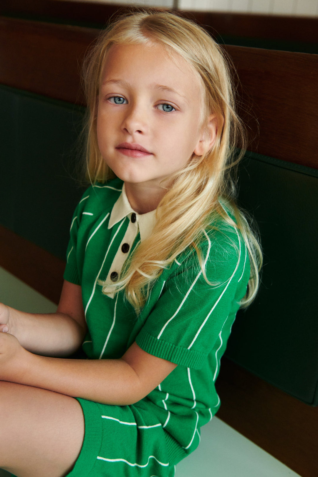[FUB] Striped Shorts - Basil / Ecru