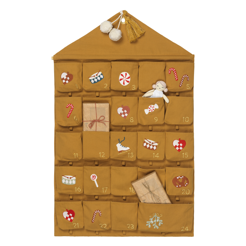 [fabelab] Adventskalender - Nostalgie-Stickerei - Ocker