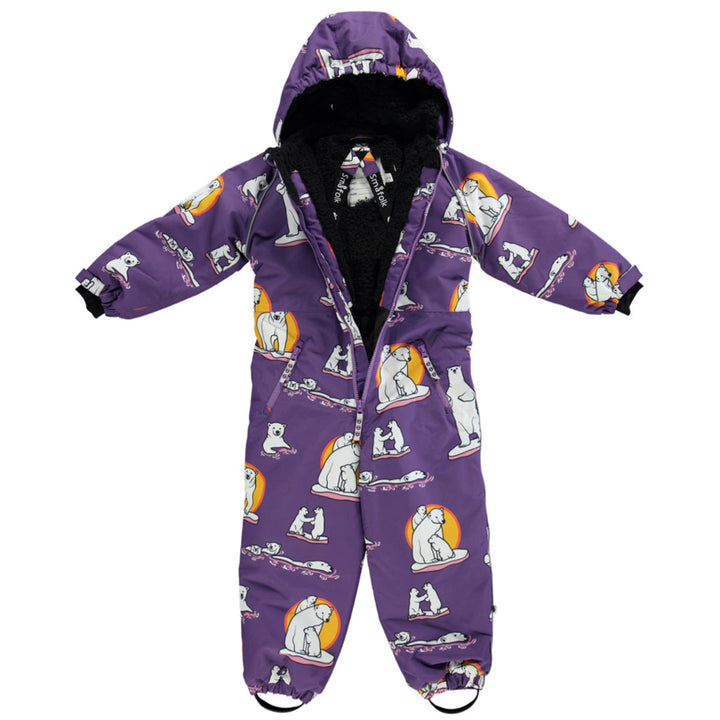 [Smafolk] Snowsuit With Polar Bear - Purple Heart