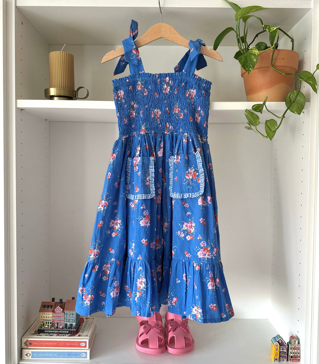 [Kidsagogo] Annika Dress Pretty Posie - Iris Blue