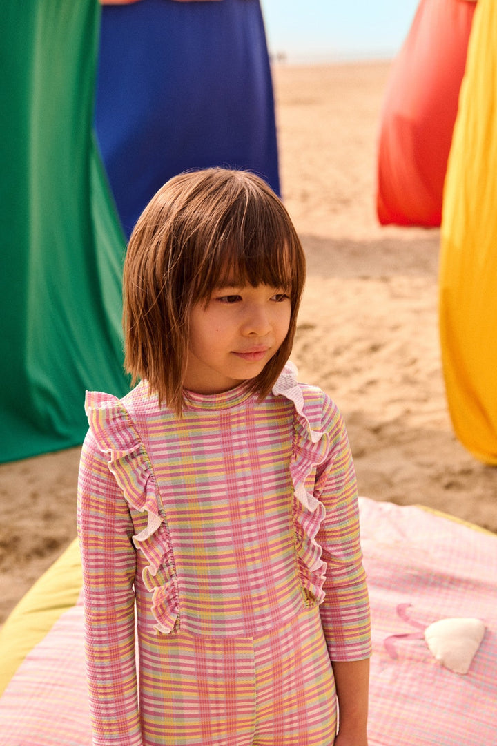 [Louise Misha] Bathing Jumpsuits Linette - Pink Island Checks