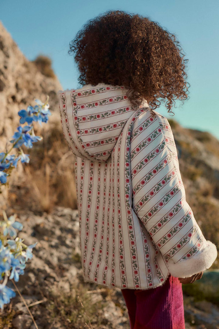 [Louise Misha] Reversible Coat Felvet - Cream Flower Beds