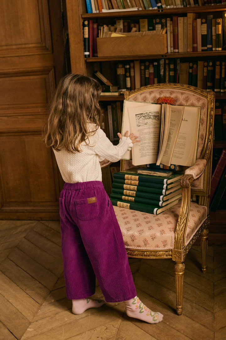 [Louise misha] Pants Flor Corduroy - Raspberry