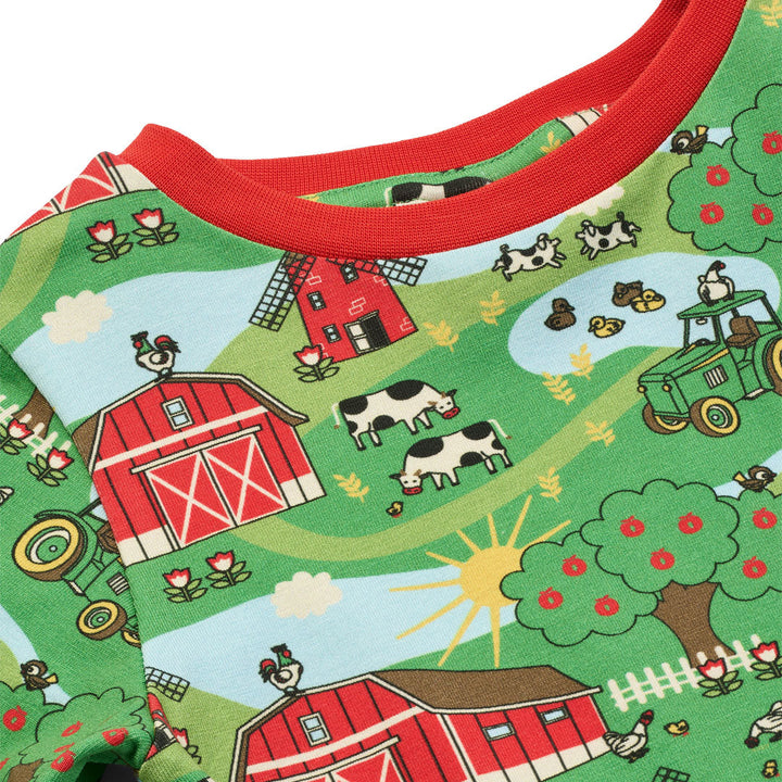 [Smafolk] Gala Long Sleeved Top With Farmstead - Green