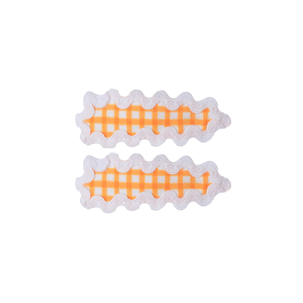 [Kidsagogo] Hair Clip 2 Set Mini Vichy - Tangerine