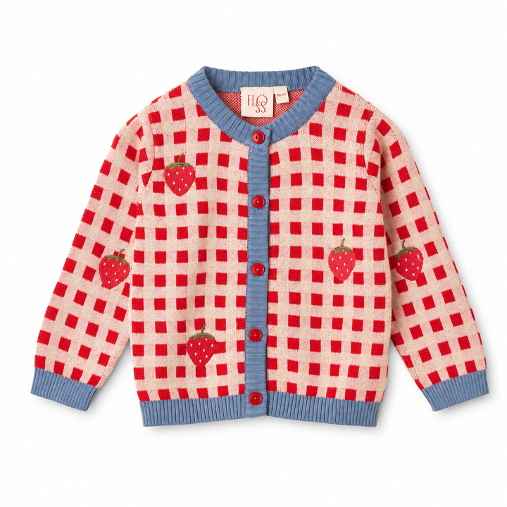 [Floss]Hollie Cardigan - Berry Red Gingham