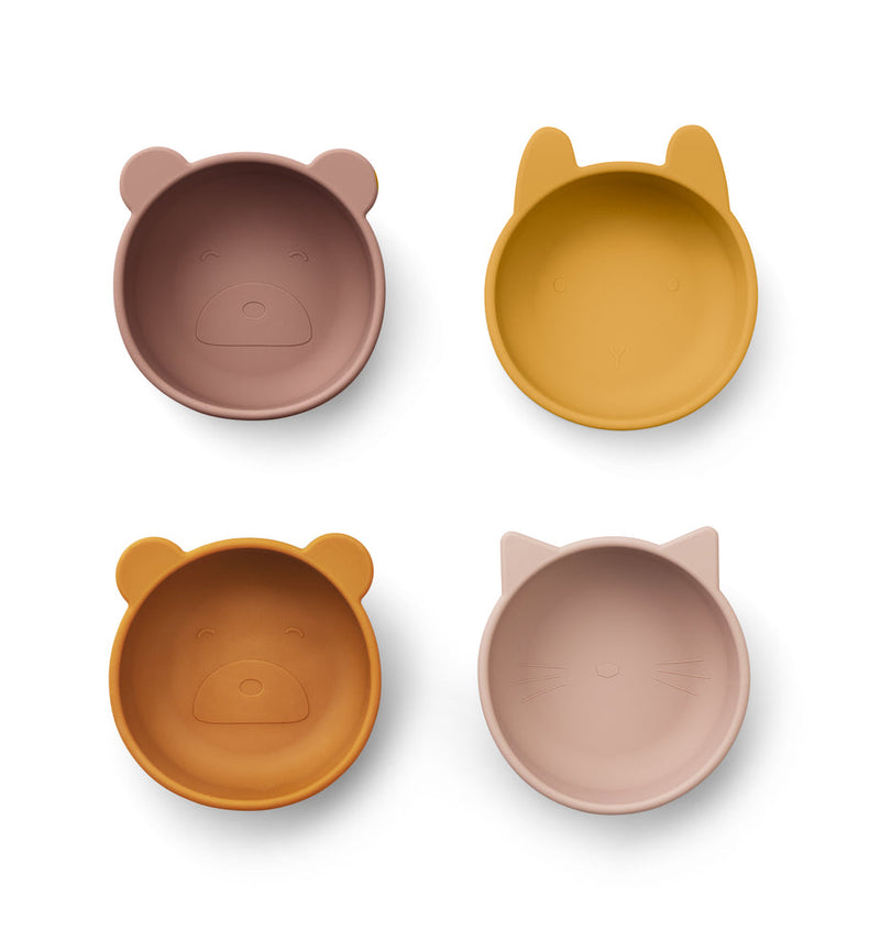 [Liewood] Iggy Silicone Bowls 4pack - Rose Mix