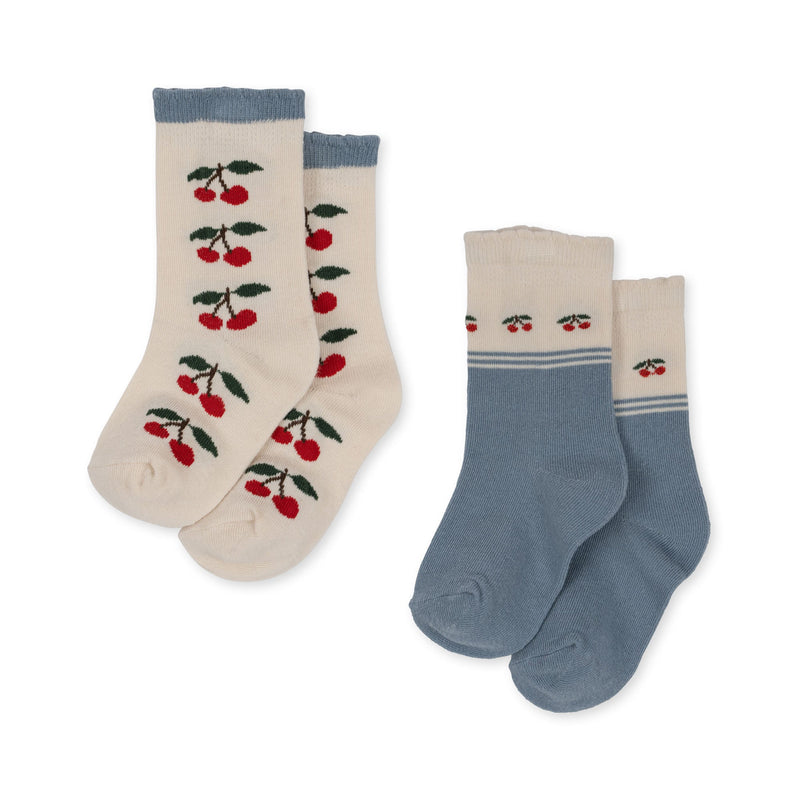 [Konges slojd] 2er-Pack Kirschsocken - Kirschmix