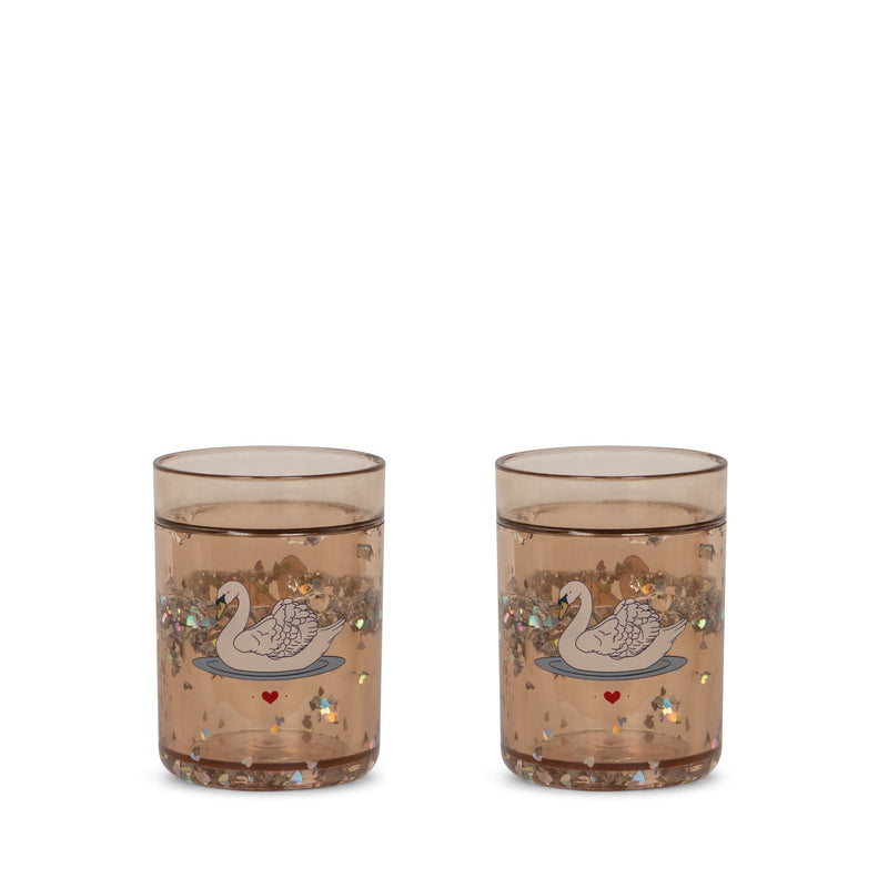 [konges slojd] 2er-Pack Glitzerbecher – Schwan