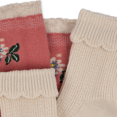 [Konges slojd] 2er-Pack Jacquard-Pointelle-Socken – Rosa