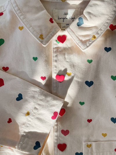 [Konges slojd] Fen Shirt Jacket – Multi Heart Blush