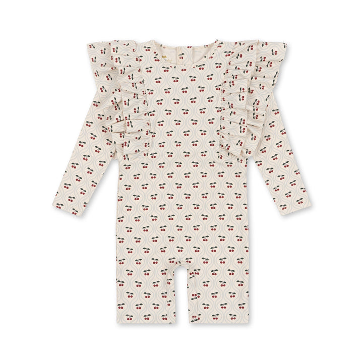 [Konges slojd] Manuca Frill Onesie - Cherry Motif