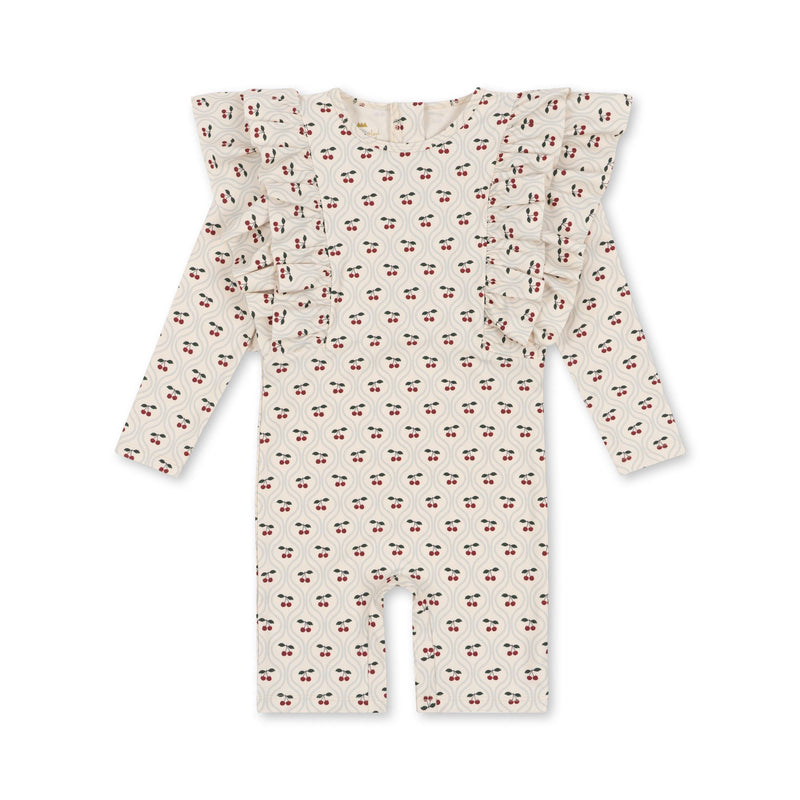 [Konges slojd] Manuca Frill Onesie – Kirschmotiv