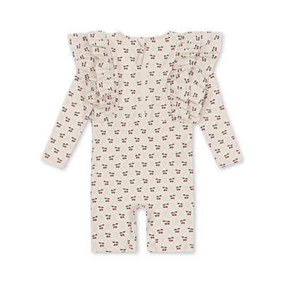 [Konges slojd] Manuca Frill Onesie - Cherry Motif