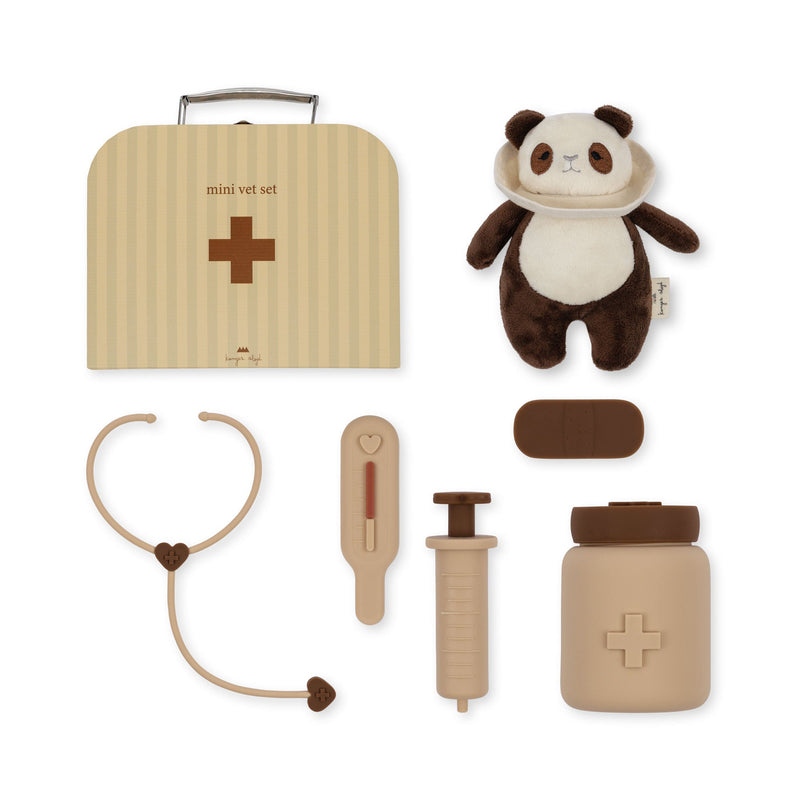 [Konges slojd] Tierarzt-Set Panda Silikon – Beige