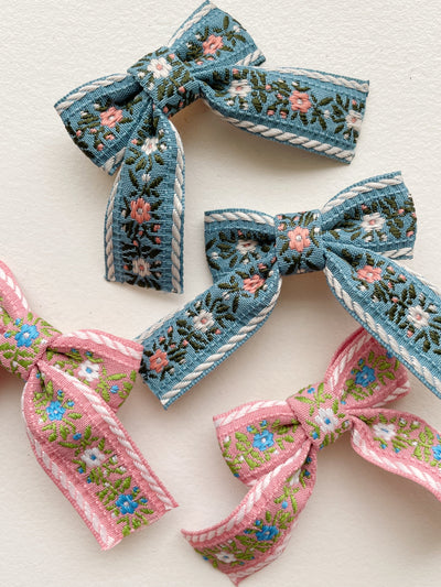 [Konges slojd] 4 Pack Ribbon Bow Hair Clips - Sorbet