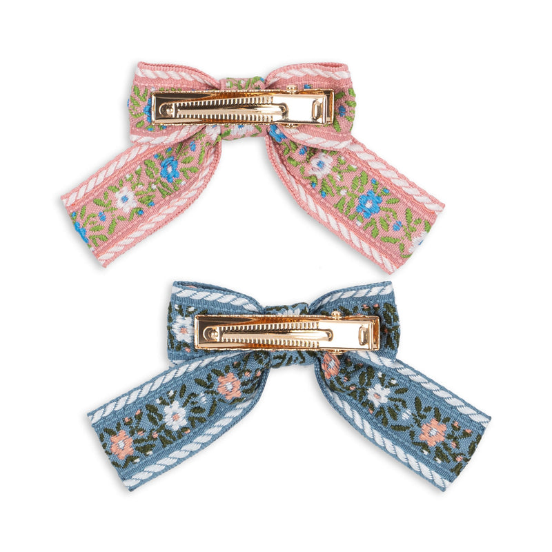 [Konges slojd] 4 Pack Ribbon Bow Hair Clips - Sorbet