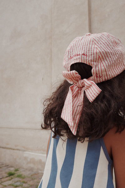 [Konges slojd] Ellie Bow Cap - Amour Stripe