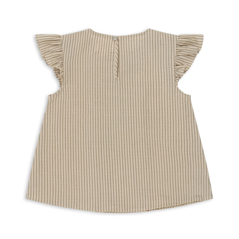 [Konges slojd] Ellie Frill Top GOTS - Tea Stripe