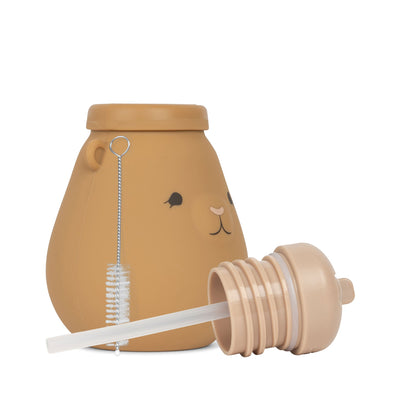 konges sløjd silicone drinking bottle teddy  almond