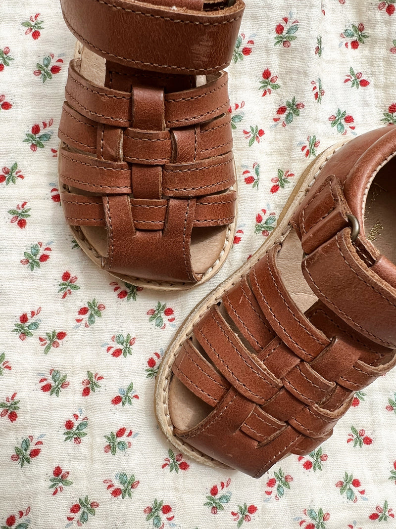 [konges slojd] Lapinou Strap Leather Sandal - Cognac