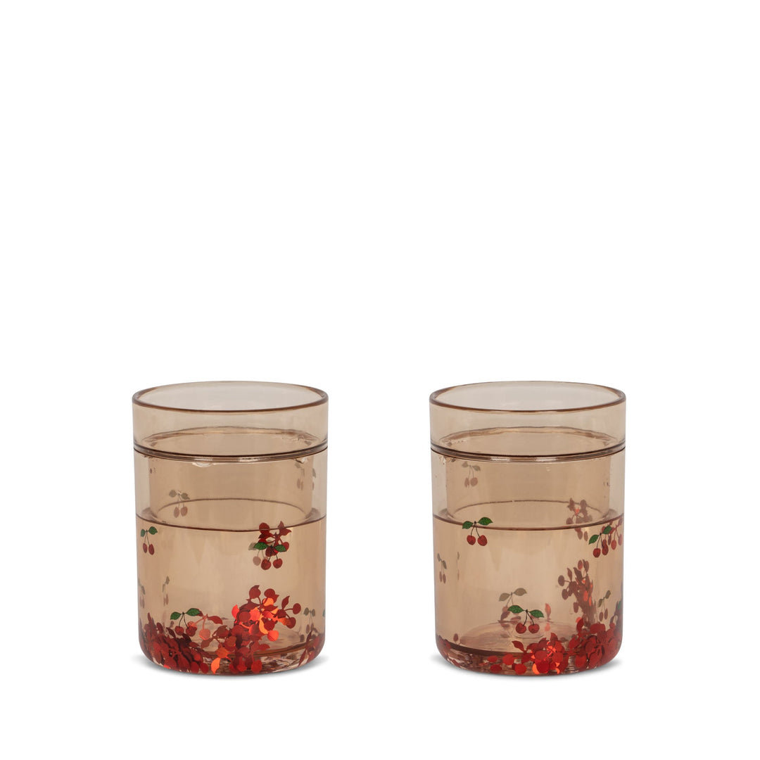 [konges slojd] 2er-Pack Glitzerbecher – Kirsche