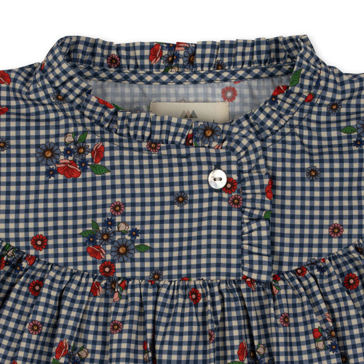 [Konges slojd] Bibi-Kleid – Blütenkaro