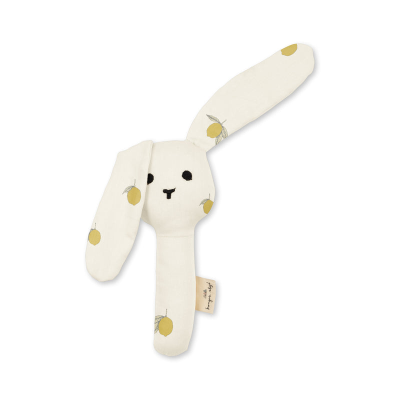 [Konges slojd] Bunny handle rattle - Lemon