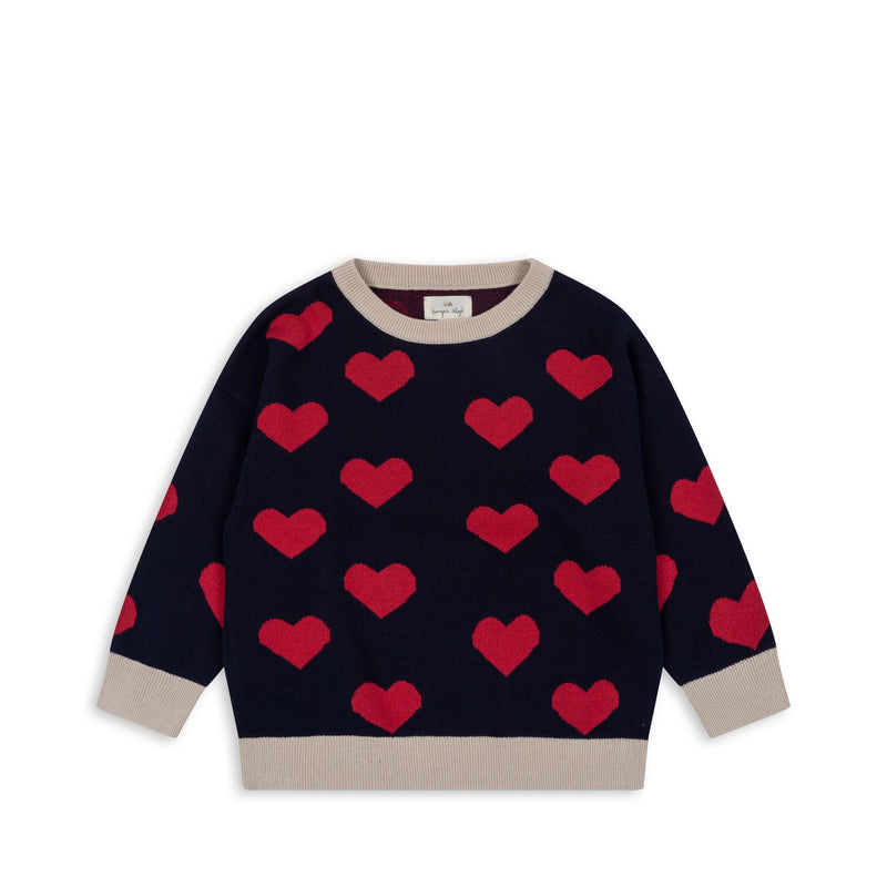 [Konges slojd] Lapis Knit Blouse - Navy Heart