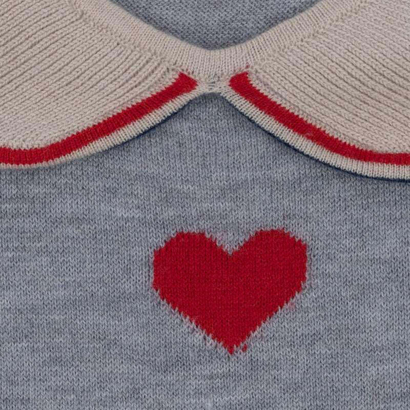 [Konges slojd] Maxime Knit Collar Blouse - Heart Stripe