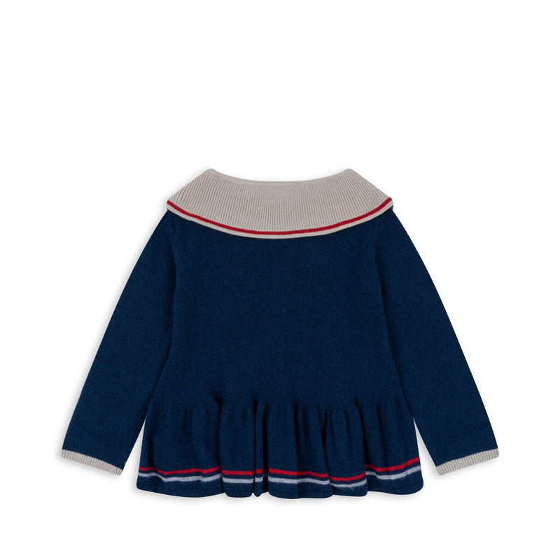 [Konges slojd] Maxime Knit Collar Blouse - Navy Peony