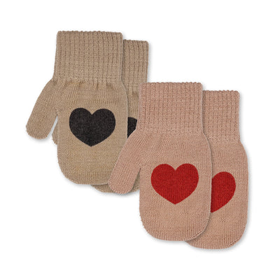 [Konges slojd] Christmas 2Pack Mittens - Christams Hearts