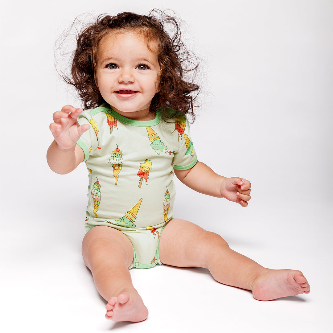 [Smafolk] Short Sleeved Baby Body With Ice Cream