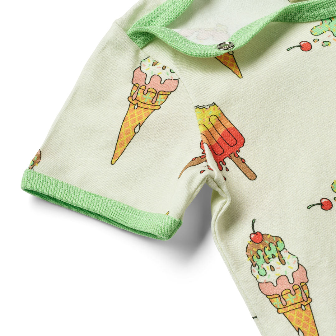 [Smafolk] Short Sleeved Baby Body With Ice Cream