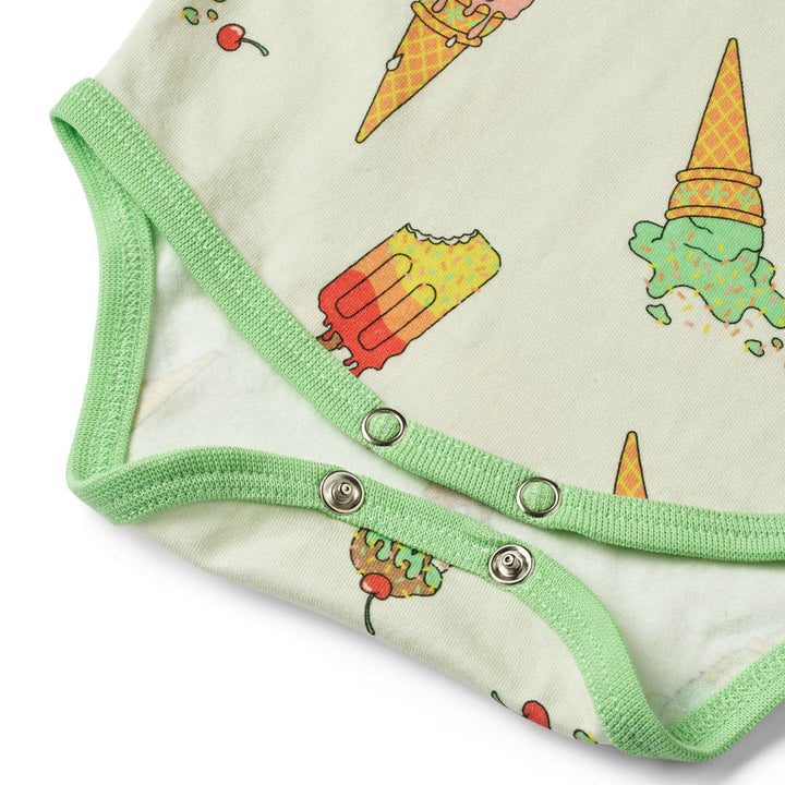 [Smafolk] Short Sleeved Baby Body With Ice Cream - Marsmallow