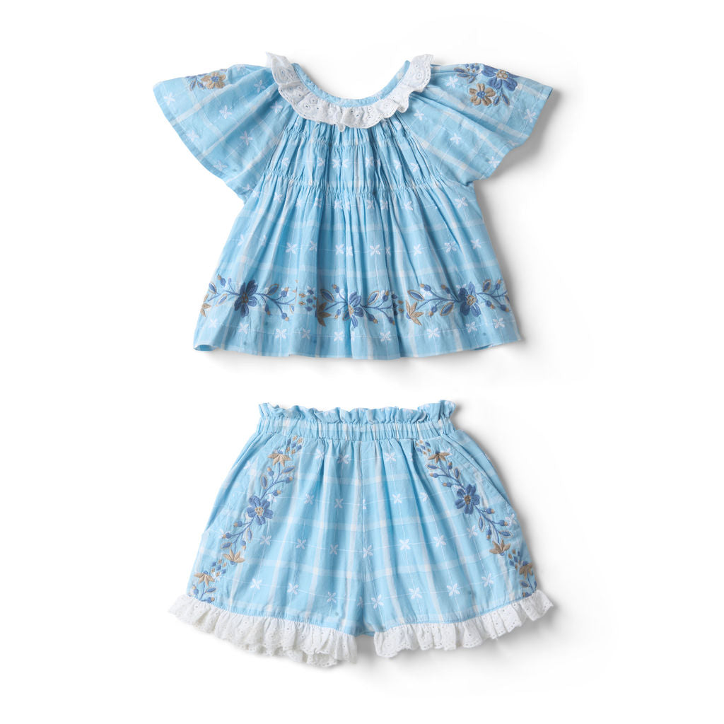 [Lali Kids] Tulip Set - Vintage Blue Plaid