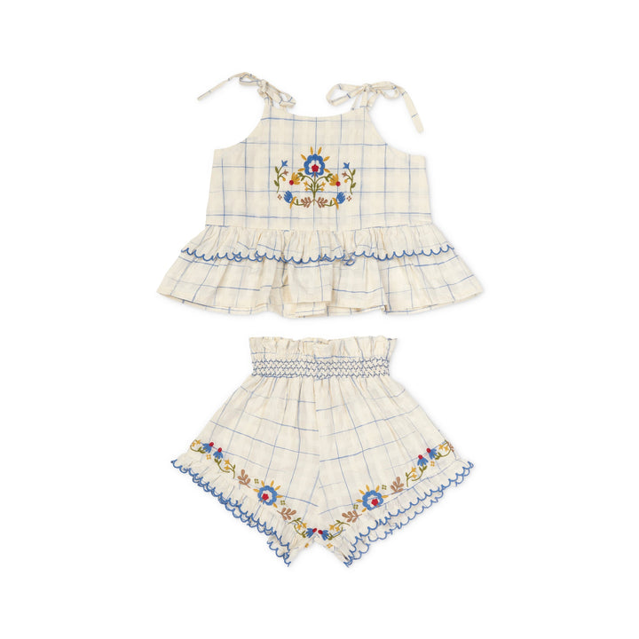 [Lali Kids] Summer Blossom Set in Space Dye Checks