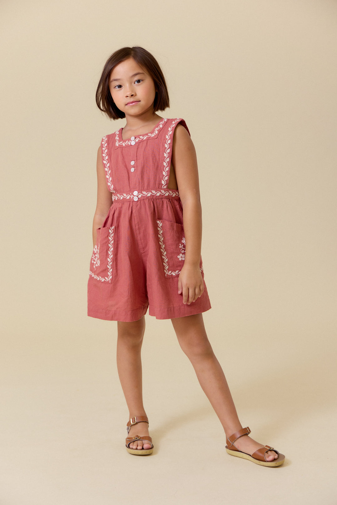 [Lali Kids] Clara romper - Brick Red