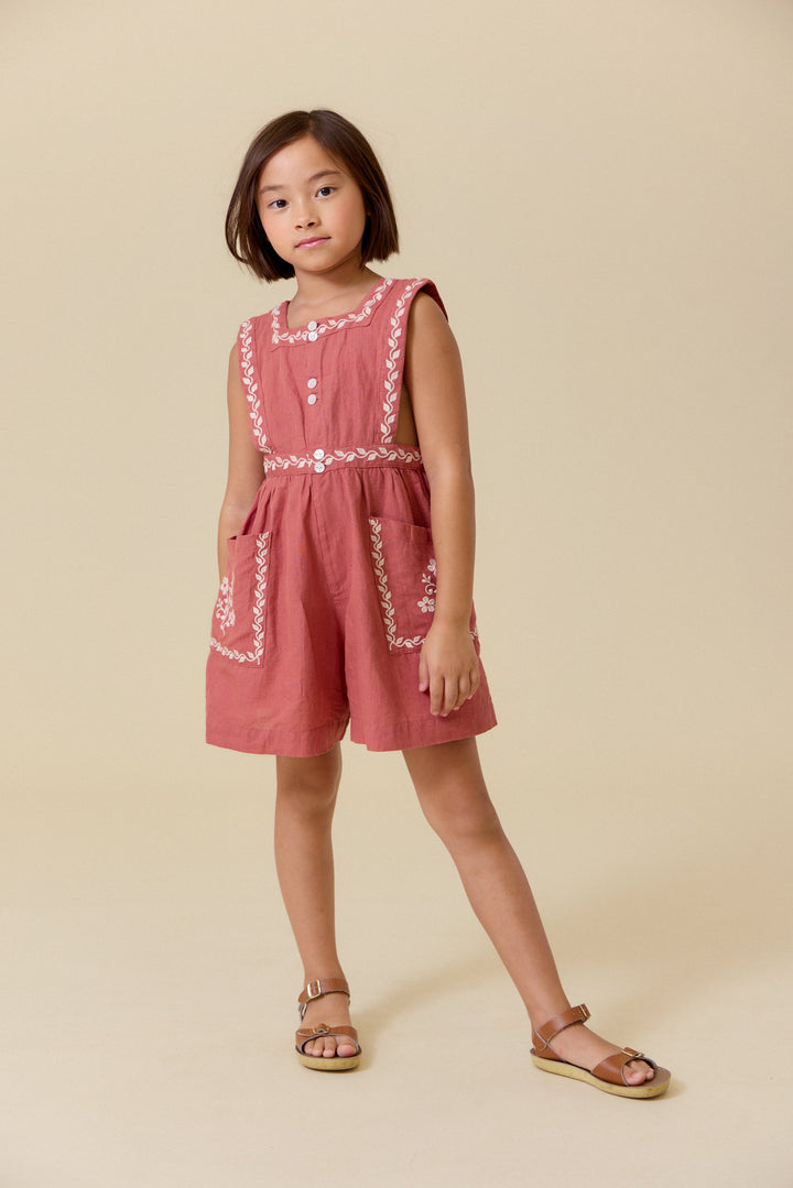 [Lali Kids] Clara romper - Brick Red